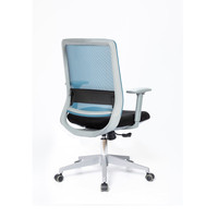 Desain Baru Sedia Kursi Kantor Belakang Tengah Bingkai Abu-abu Ergonomis dengan Sandaran Tangan 3D
