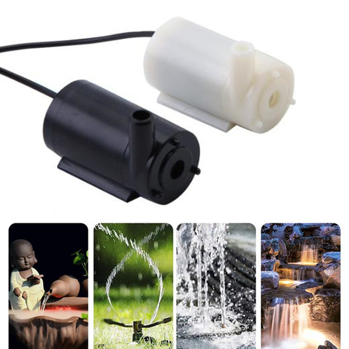 Mini pompe à eau, DC 3 V 5 V Micro submersible Pompe à eau pour aquarium, fontaine d'aquarium, plante de jardin, fleur, micro pompe à eau silencieuse accessoire réservoir d'eau port USB