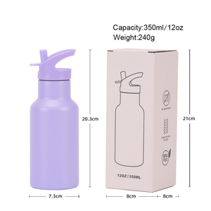 Customized Logo 12oz 350ml Inner 316 Stainless Steel Vacuum Cup Portable Nozzle Flask With Handle Lids - Product Image 2