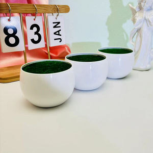 Maceta Redonda con Diseño de Flores, 8 cm, para Plantas Verdes de Escritorio, Diseño Moderno para Jardinería Interior - Product Image 3