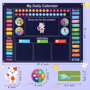 Produits <span class=keywords><strong>d</strong></span>'apprentissage sensoriel pour enfants, accessoires de <span class=keywords><strong>d</strong></span>écoration pour la maison, très demandés : <span class=keywords><strong>Mon</strong></span> calendrier quotidien, Histoires sur tableau en feutre Montessori - Product Image 2