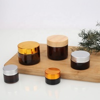 Pot cosmétique en verre ambré vide pour crème visage, 1oz, 2oz, 4oz, 5oz, 8oz, avec couvercle noir, blanc, or, argent