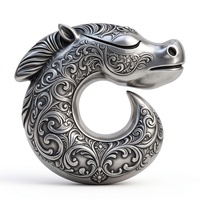 Pièce de collection en métal sculptée à la main représentant un cheval du zodiaque / Symbole de la victoire et de l'endurance, Patrimoine culturel immatériel