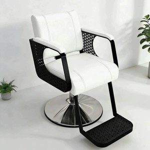 Sillón de <span class=keywords><strong>Barber</strong></span>ía Hidráulico Moderno y Minimalista, de Cuero PU, Altura Ajustable, Resistente, para Corte y Peinado de Cabello - Product Image 1