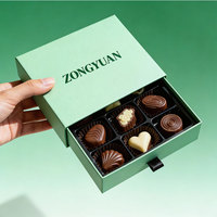 Boîte à chocolat coulissante en carton rigide de qualité alimentaire, sur mesure, pour la vente en gros, avec plateau intérieur pour bonbons