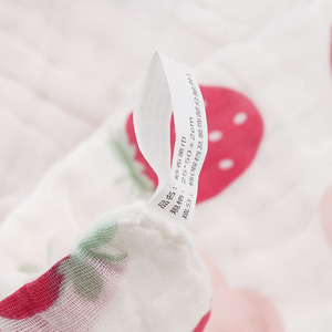 Lingettes pour bébé Kim Ryan, 25x50cm, en pur coton, serviette en gaze à six couches pour nourrissons, douce, absorbante, imprimée, tissage uni - Product Image 2