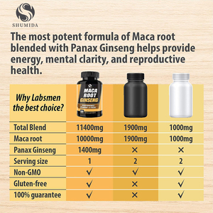 Cápsulas de Raíz de Maca Personalizadas, Cápsulas de Ginseng, Suplemento <span class=keywords><strong>para</strong></span> Mejorar la <span class=keywords><strong>Memoria</strong></span> <span class=keywords><strong>y</strong></span> la Concentración - Product Image 3