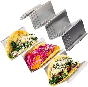 Support Taco réglable en acier inoxydable, plateau métallique et grand support pour la cuisson et le service, pour le lave-vaisselle, Grill et four