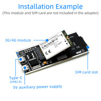 NGFF M.2 Ke USB 2.0 Tipe C Adaptor Slot Kartu SIM Antarmuka Daya Tambahan Solusi Nirkabel untuk Modul WWAN/LTE L850-GL EM06-G