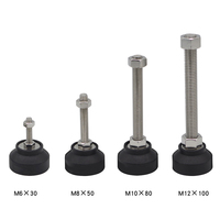 Pieds de nivellement en caoutchouc réglables MSR M6x30-40F à base fixe, goujon 304, grande base, glissières en caoutchouc pour profil en T # 7801