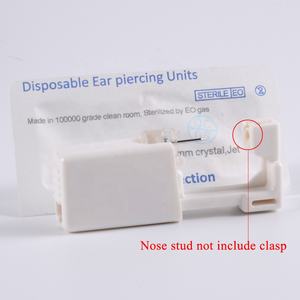 وحدة ثقب الأنف والأذن من الفولاذ المقاوم للصدأ 316L مطلية بالذهب عيار 24 قيراط، آمنة ومعقمة، مسدس ثقب أذن سهل الاستخدام، حلق للجسم والزفاف - Product Image 5