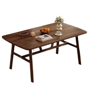 Mesa de Comedor Extensible de Madera de <span class=keywords><strong>Nogal</strong></span> Natural con Borde Natural, Patas de Metal, <span class=keywords><strong>Encimera</strong></span> de Cocina Ecológica para Comedor - Product Image 6