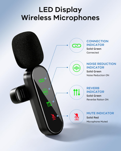 Latest T90 High Quality Portable 2-in-1 2.4G <b>Wireless</b> Lightweight Lavalier Microphone 4 <b>Mic</b> Digital Display Noise Cancelling - Product Image 2