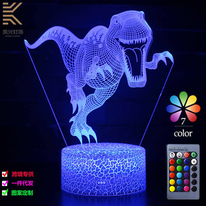 Dinosaur 3D Night Light LED USB Powered <b>Remote</b> <b>Control</b> Color Changing Table <b>Lamp</b> for Kids Room Decor - Product Image 1