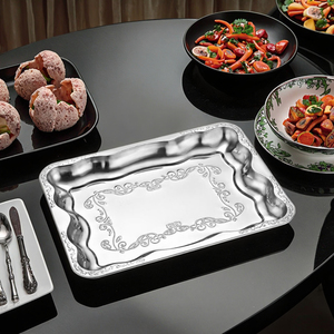 Langlebiger Edelstahl Schmetterling Rechteckige Essteller, geprägte Obst Lagerung Trocken frucht Snacks Hotel Selbstbedienung Hochzeit - Product Image 3