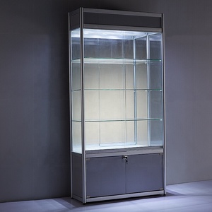 Aluminum Frame <strong>Display</strong> Cabinet LED Light Glass <strong>Display</strong> Show <strong>Case</strong> <strong>Adjustable</strong> Shelves Smoke Shop Accessories Glass Showcase - Product Image 3