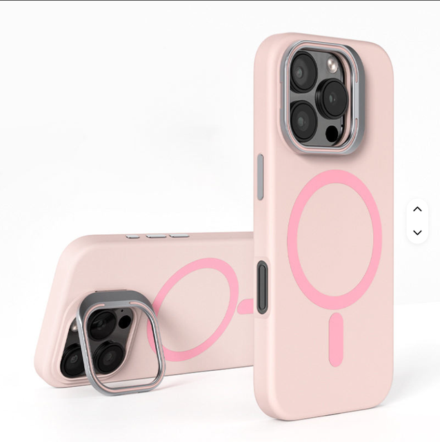 New Design Liquid Silicon Phone Case for iPhone 17 Pro Max Back Cover with Magnetic Camera Frame Holder Phone Cases