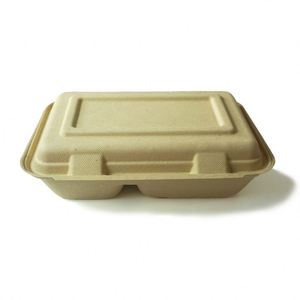Envase de Alimentos Ecológico Desechable de Pulpa de Bambú, Compostable y Biodegradable, Tipo Concha - Product Image 2