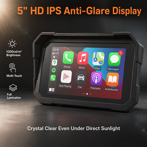 Moniteur CarPlay pour moto Bestsonic 5'' avec pare-soleil, étanche IP67, luminosité 1000 Nits, compatible Siri et <span class=keywords><strong>Google</strong></span> Assistant - Product Image 1