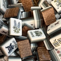 Elegante Tapete de Mahjong Americano Plegable con Estampado de Crisantemos, de Goma Antideslizante, Cubierta Impermeable para Mesa de Juego, Guía de Reglas de Juego