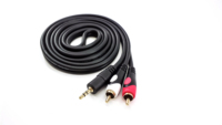 Adaptateur audio stéréo RCA 3,5 mm 2 mâles, câble tressé Hi-Fi, répartiteur auxiliaire en Y, coque métallique blindée en PVC, lecteur DVD, ordinateur