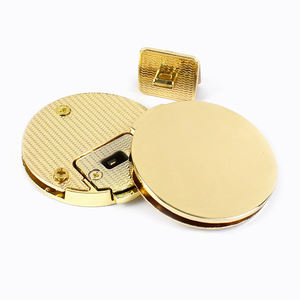 Meetee ky407 50mm or bricolage accessoires sac à main Snap fermoir fermeture boucle Twist Turn Lock Snap Round Alloy Invisible Lock - Product Image 6