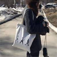 Sac fourre-tout en toile de coton personnalisable avec motif lettres, avec bandoulière, prêt à être expédié, pour courses et bricolage
