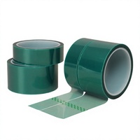 Ruban de masquage en polyester vert haute température, ruban résistant à la chaleur en PET, ruban adhésif en silicone pour la fabrication électronique de circuits imprimés