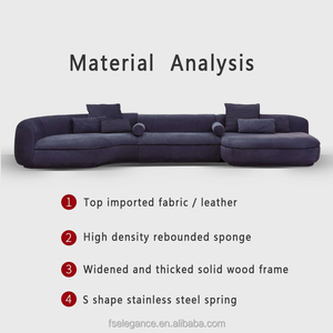 Meuble en velours bleu italien pour salon, design moderne de qualité supérieure, coupe contemporaine, pour canapé, maison - Product Image 4