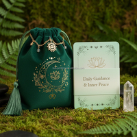 Jeu de cartes d'affirmation positive d'amour de soi inspirant spirituel à impression personnalisée avec pochette assortie