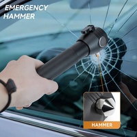 Lampe torche LED solaire d'urgence, marteau de sécurité pour voiture, rechargeable, multifonctionnelle, lampe d'extérieur avec brise-vitre et coupe-ceinture de sécurité