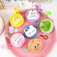Songshan Toys Vente en gros Mini porte-monnaie en peluche motif dessin animé Kawaii Lapin mignon, sac de rangement, porte-clés, cadeau créatif pour filles