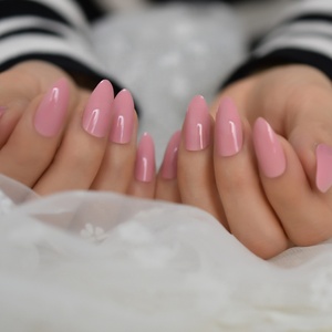 <span class=keywords><strong>Uñas</strong></span> lisas con gel Gel Fino Stiletto <span class=keywords><strong>Uñas</strong></span> postizas <span class=keywords><strong>Coral</strong></span> Pink Like a Smile Color brillante Nail Art Tips L5551 - Product Image 5
