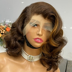 Wholesale Original <b>Human</b> Hair Highlight Piano Color Loose Body <b>Wig</b> 100% <b>Human</b> Hair Frontal Lace <b>Wig</b> - Product Image 2