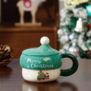 Tasse en céramique à motif de Père Noël, tasse souvenir, cadeau de Noël, tasse de fête mignonne - Product Image 2