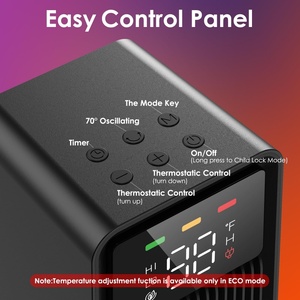 Nuevo diseño, mejor precio, calentador de torre de 1500W más barato, calentadores eléctricos portátiles para el hogar Ptc para el hogar de invierno - Product Image 2