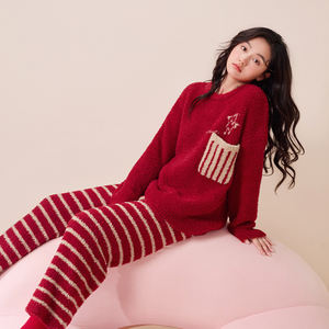 Anzhiban Super caldo <span class=keywords><strong>pigiama</strong></span> <span class=keywords><strong>in</strong></span> <span class=keywords><strong>Pile</strong></span> a metà <span class=keywords><strong>Pile</strong></span> nuovo stile di abbigliamento per la casa alla moda e largo impostato <span class=keywords><strong>in</strong></span> autunno e <span class=keywords><strong>in</strong></span> inverno per le donne - Product Image 3