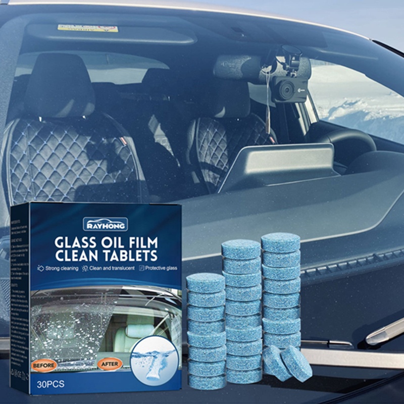 Стеклянная масляная пленка Rayhong, 30 шт., Чистящие Таблетки, фарфоровое Автомобильное Зеркало, лобовое стекло, многоцелевые Чистящие Таблетки