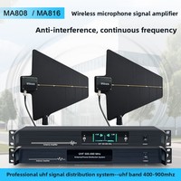Amplificateur de signal de microphone sans fil UHF MA808/MA816 avec antenne directionnelle et support