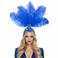 Accessoires pour Costumes de Fête et de Festival, Séances Photo et Tournages Commerciaux : Bandeau et Coiffe en Plumes d'Autruche et Paillettes