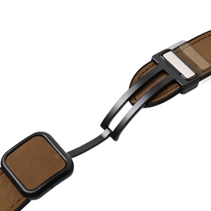 Bracelets magnétiques en silicone souple + cuir véritable de 20 mm et 22 mm avec boucle carrée magnétique pour montres Huiwei, Samsung, <span class=keywords><strong>Garmin</strong></span> - Product Image 3