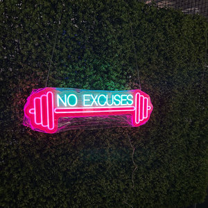 Top Neon Factory <span class=keywords><strong>Texte</strong></span> personnalisé Aucune excuse Enseigne au néon LED pour la décoration GYM - Product Image 2