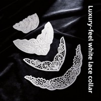 Col en dentelle brodée blanche, applique florale en tulle, patch en dentelle pour encolure, robe, chemisier, décoration de vêtement imperméable, couture DIY