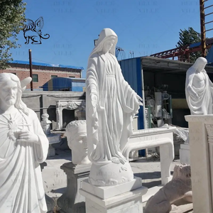 BLVE jardin décor à la maison sculpté à la main grandeur nature religieux chrétien notre dame priant Sculpture marbre Sainte marie Statue - Product Image 2