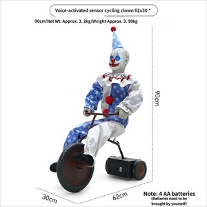Decoración Animada <span class=keywords><strong>de</strong></span> Payaso Ciclista <span class=keywords><strong>de</strong></span> Halloween con Inducción Eléctrica, Sonido Activado y Luces, Adorno para Escenas <span class=keywords><strong>de</strong></span> <span class=keywords><strong>Terror</strong></span> - Product Image 2