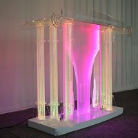 Podio de Acrílico Transparente LED de Alta Calidad para Iglesia, Atril de Acrílico para Restaurantes, Bodas, Oficinas y Aulas