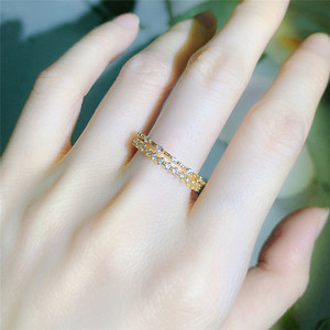 Anello Minimalista Giapponese con Zirconi, Gioiello Elegante da Donna per Uso Quotidiano, Idea Regalo - Product Image 4