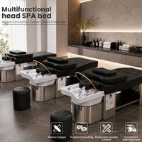 Lit de lavage de cheveux ergonomique incurvé pour salon de coiffure, spa japonais, thérapie capillaire, massage thaïlandais, en acier inoxydable, vente en gros