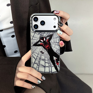NOUVEAU Coque de téléphone en TPU anti-traces de doigts électroplaqué, design super-héros, pour iPhone 17 <span class=keywords><strong>Pro</strong></span> Max 16/15, thème Spider-Man dessin animé - Product Image 6