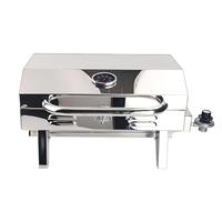 Barbecue marin pour bateau, finition brossée en acier inoxydable 304, thermomètre intégré, allumage par bouton-poussoir, pieds pliables, couvercle verrouillable pour yacht, voilier